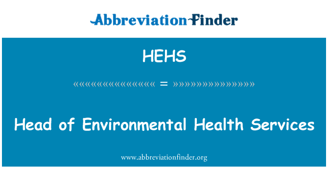 HEHS: Head of Environmental Health Services