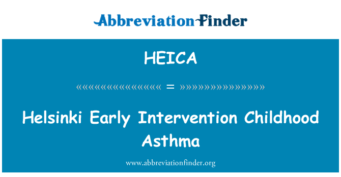 HEICA: Intervention précoce de Helsinki l'asthme