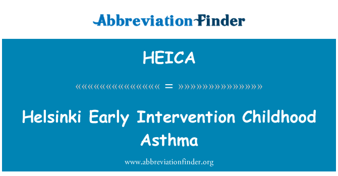 HEICA: Intervenção precoce de Helsínquia asma da infância