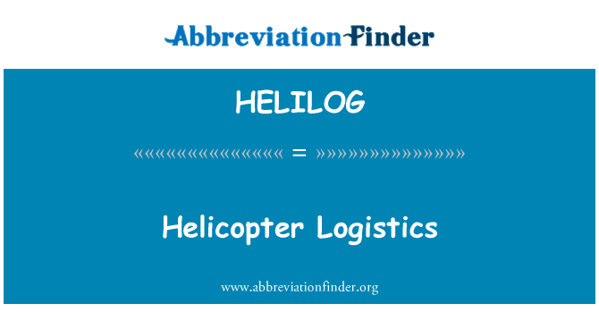 HELILOG: Helikopter logistiek