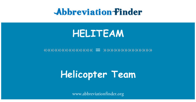 HELITEAM: Equip d'helicòpter