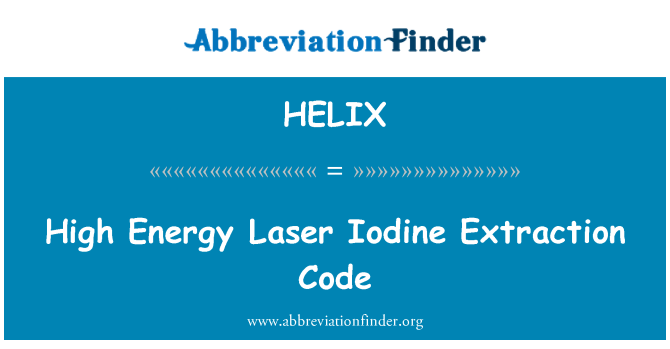 HELIX: High Energy Laser Iodine Extraction Code