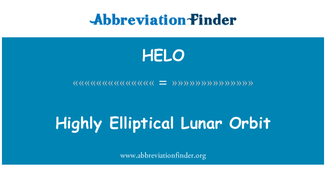 HELO: Orbit Lunar ħafna Elliptical