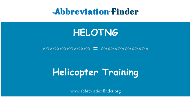 HELOTNG: Taħriġ ta ' l-elikotteru