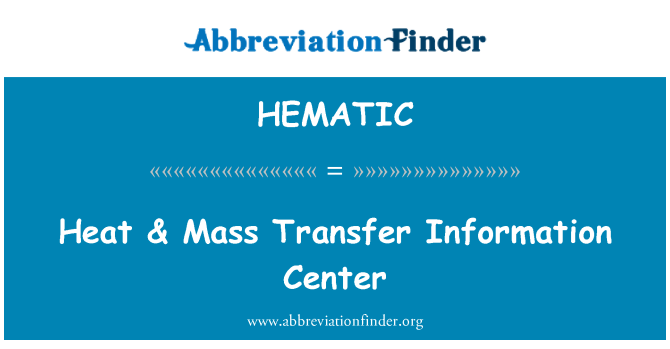 HEMATIC: Sħana & l-massa tat-trasferiment taċ-ċentru tal-informazzjoni