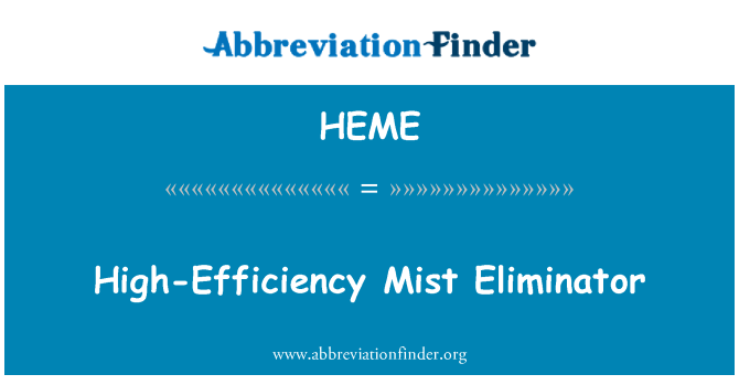 HEME: Høy effektivitet Mist Eliminator