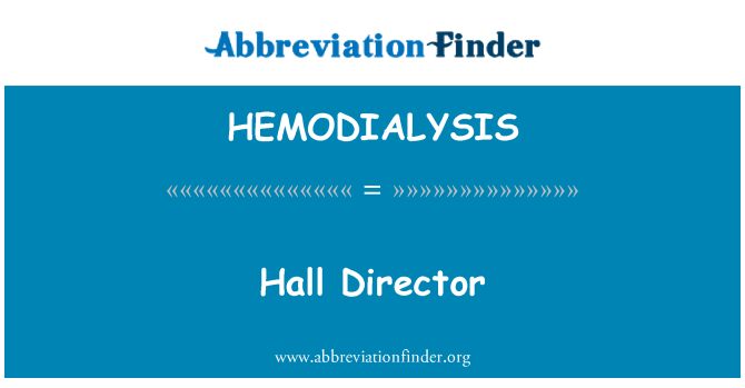 HEMODIALYSIS: Ředitel hala