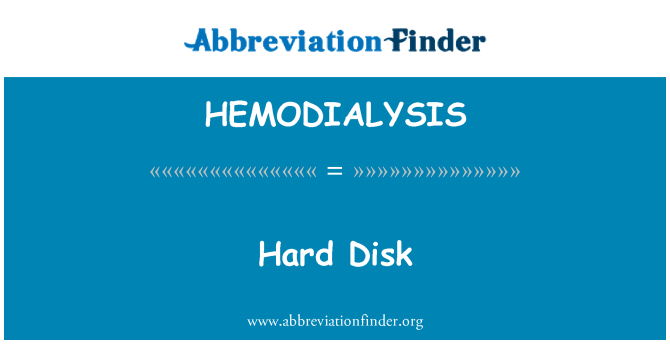 HEMODIALYSIS: القرص الثابت