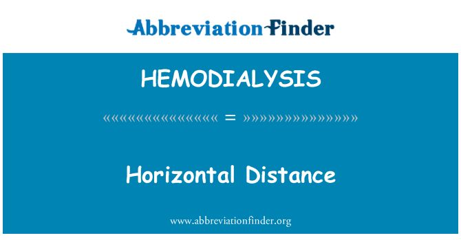 HEMODIALYSIS: Vodoravna razdalja
