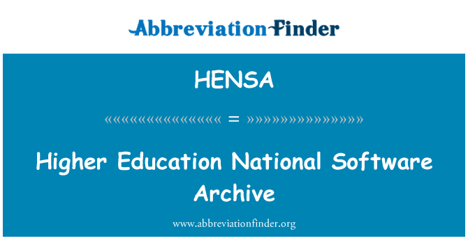 HENSA: Yükseköğretim Ulusal yazılım Arşiv