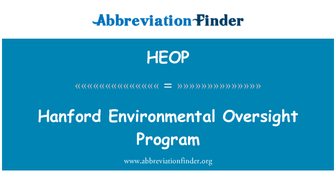 HEOP: Il-programm ambjentali Oversight Hanford