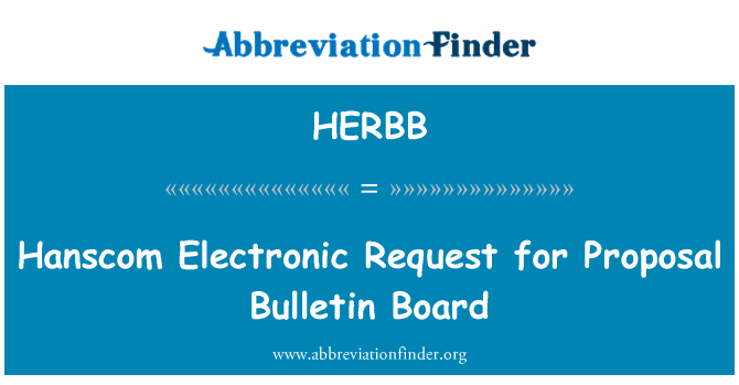 HERBB: Hanscom elettroniku talba għal proposta Bulletin Board