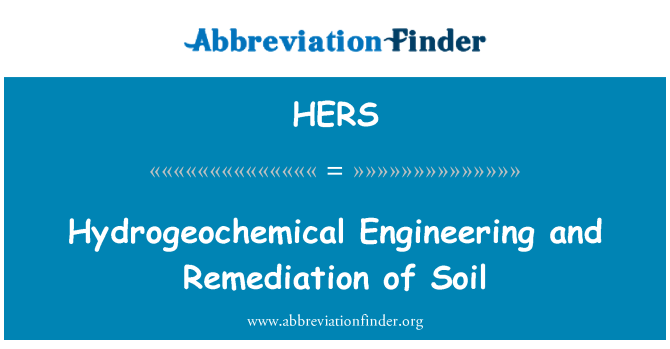 HERS: Inġinerija Hydrogeochemical u ir-rimedju ta ' ħamrija