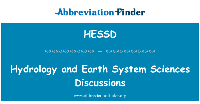 HESSD: Hydrology and Earth System Sciences Discussions