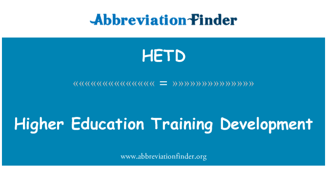 HETD: Desenvolupament de formació d'educació superior