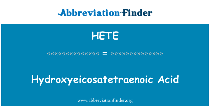 HETE: Hydroxyeicosatetraenoic киселина