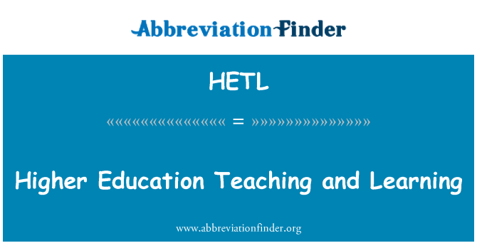 HETL: Augstākās izglītības mācīšanas un mācīšanās