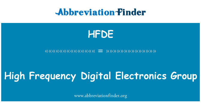 HFDE: Visoke frekvencije koji se tiče prsta elektronika grupa