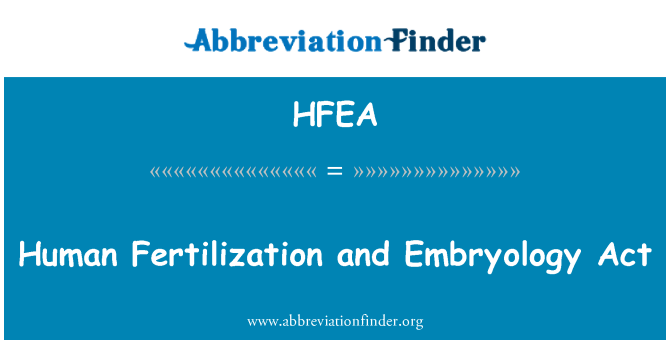 HFEA: Human Fertilization and Embryology Act