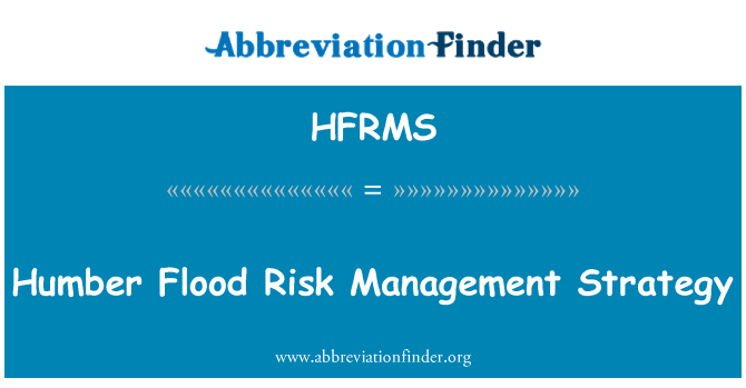 HFRMS: Strategie řízení povodňových rizik Humber