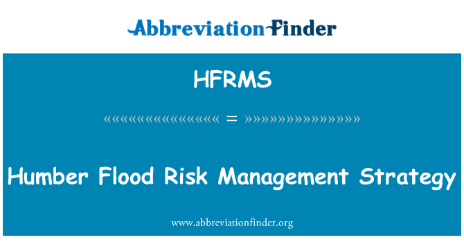 HFRMS: استراتيجية إدارة مخاطر الفيضانات همبر