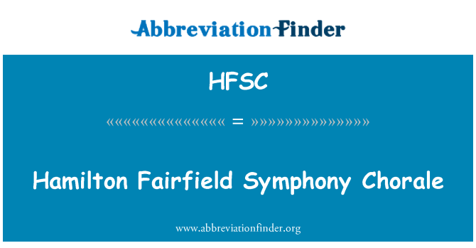 HFSC: Fairfield Hamilton senfoni Chorale