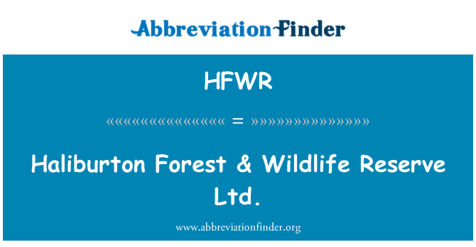 HFWR: Haliburton lesní & Wildlife Reserve Ltd.