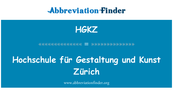 HGKZ: Hochschule für Gestaltung und Kunst Zürich