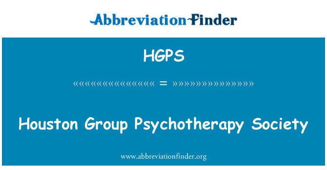 HGPS: Houston ryhmä psykoterapia yhteiskunnan