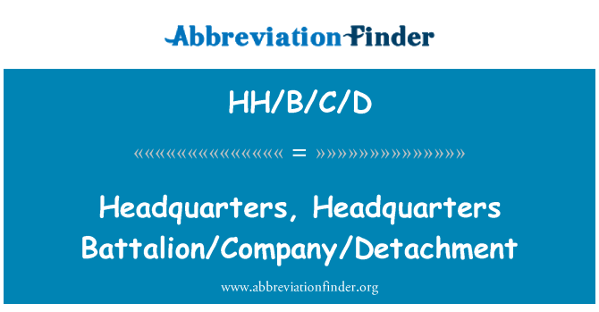 HH/B/C/D: Hauptverwaltung, Sitz Bataillon/Firma/Abteilung