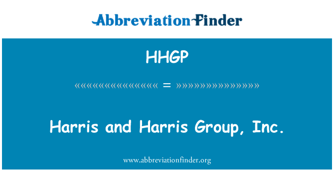 HHGP: Harris in Harris Group, Inc