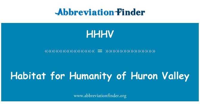 HHHV: Habitat għall-umanità ta ' Huron Valley