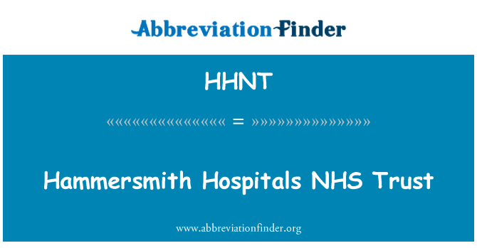 HHNT: 哈默史密斯醫院 NHS 信託