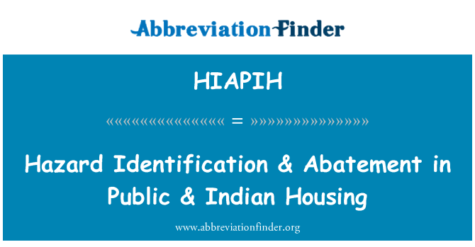 HIAPIH: हैज़र्ड की पहचान & सार्वजनिक & भारतीय आवास में कमी