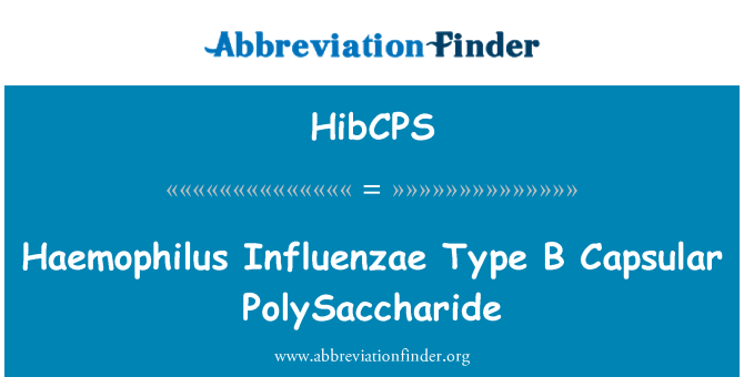 HibCPS: Haemophilus Influenzae tipo B polissacarídeo Capsular