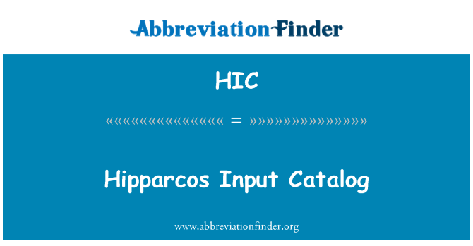 HIC: Il-katalgu tal-Input ta ' Hipparcos