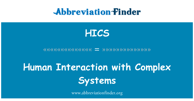 HICS: Rhyngweithio rhwng pobl â systemau cymhleth