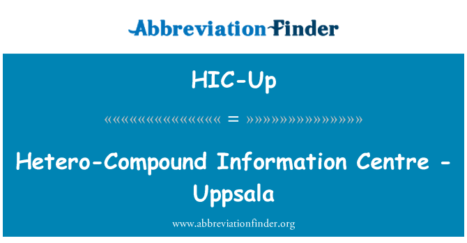 HIC-Up: ศูนย์ข้อมูล - Uppsala hetero-สารประกอบ
