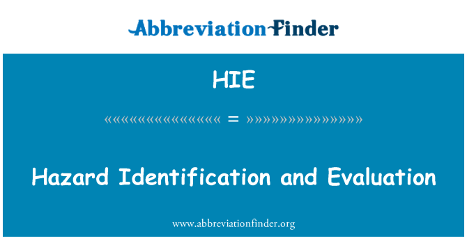 HIE: 危險源辨識與評價