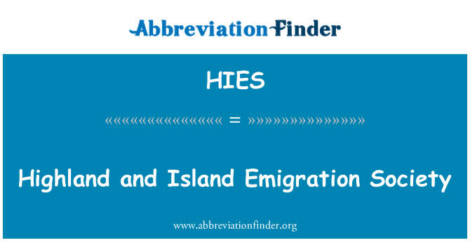 HIES: Highland en eiland emigratie samenleving