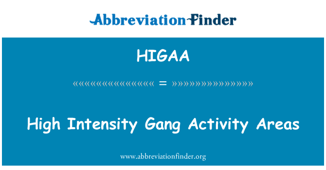 HIGAA: Oblastí činnosti gangu vysoké intenzity
