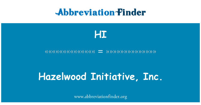 HI: Hazelwood पहल, इंक