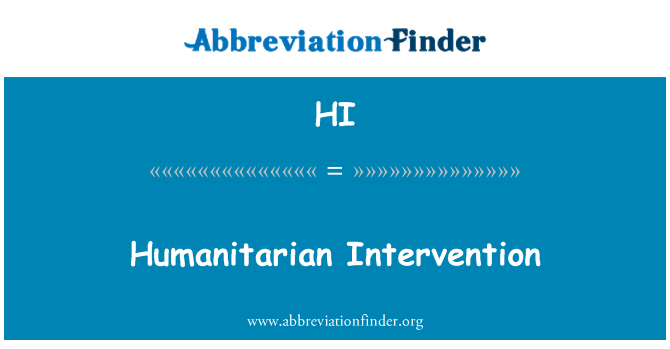 HI: Intervención humanitaria
