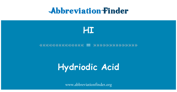 HI: Hydriodic 산 성