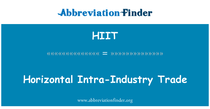 HIIT: Comerç intraindustrial horitzontal