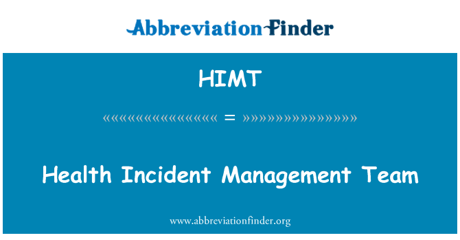 HIMT: Команда здравоохранения управления инцидентами