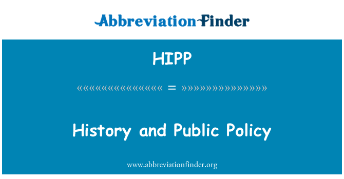 HIPP: L-istorja u l-politika pubblika