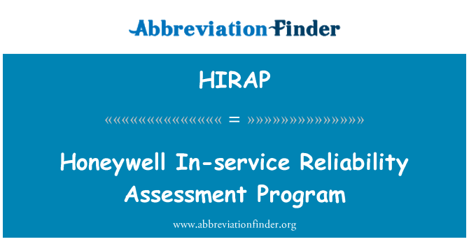 HIRAP: Honeywell ibrugtagne pålidelighed vurdering Program