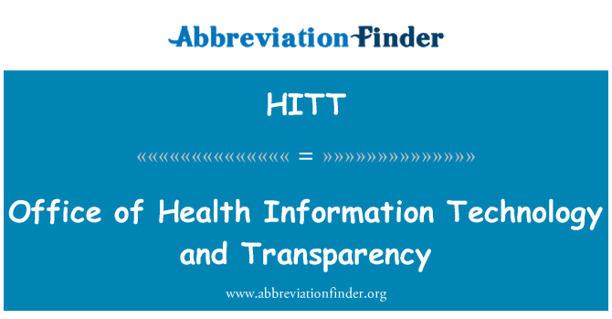 HITT: Office of Health Information Technology and Transparency