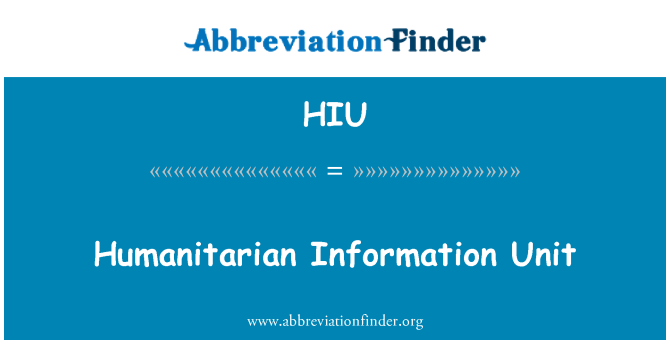 HIU: Humanitaarabi teabe üksus